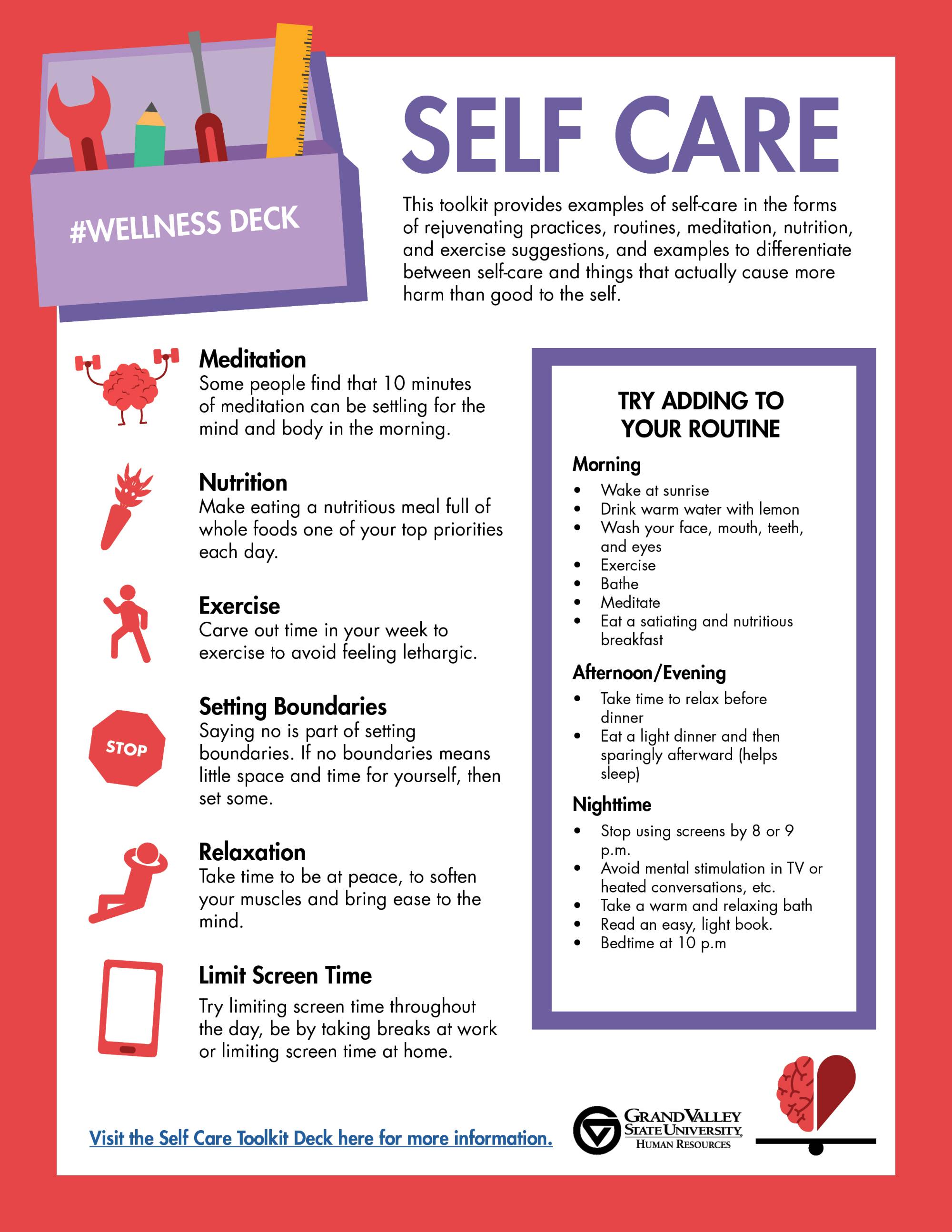 Self care toolkit summary